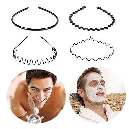 6 piezas de aro para el pelo, bandas de metal para hombres y mujeres, cuidado de belleza, unisex, negro, ondulado primavera deportes para hombres, banda de pelo, clips de aro y accesorios para mujer