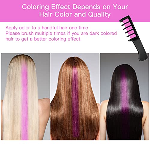 6 Piezas Hair Chalk Peine de Tiza para el Pelo para Niñas y Niños, de Color Brillante Temporal para Niños Niñas Regalos, Lavable, Tinte para el Pelo para, Cumpleaños, Cosplay, Fiesta