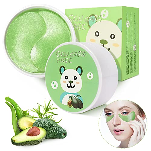 60 Piezas Mascara Para Los Ojos,ZOLGINAH Máscara para Ojos de de Aguacate,Crystal Ojos Parches,Contorno de Ojos Antiarrugas,Anti Edad Eye Mask para Bolsas Ojeras Hidratante