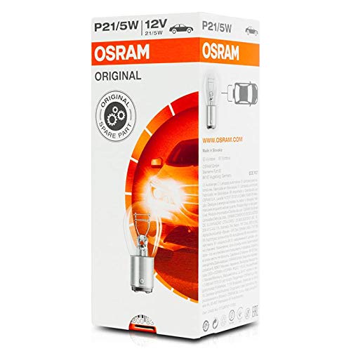 7528 - Lámpara Osram P21/5W BAY15D 12V 21/5W estuche 10 unidades