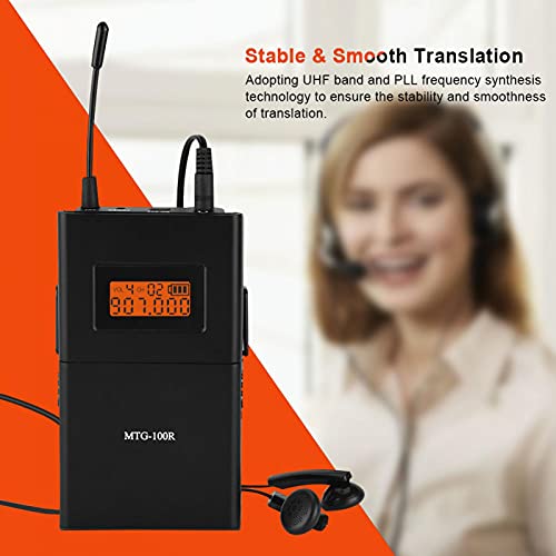 902-927MHz Sistema de guía turístico inalámbrico 1 para todos Sistema de traducción simultánea de 328 pies de distancia, sistema de guía de audio de traducción estable y suave con sonido con cancelaci