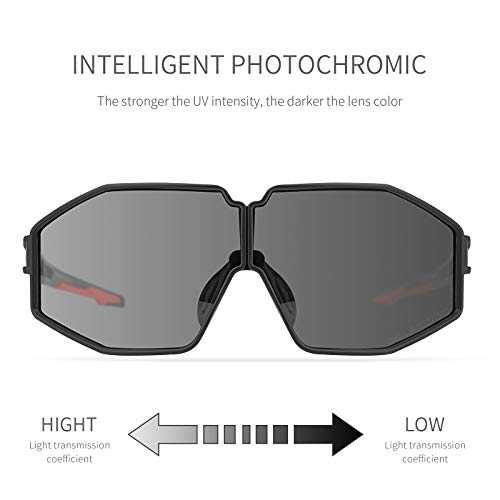 AALK Gafas de ciclismo fotocromáticas polarizadas UV400 protección TR90 marco completo bicicleta carretera deportes gafas de sol para hombres mujeres Mtb seguridad gafas