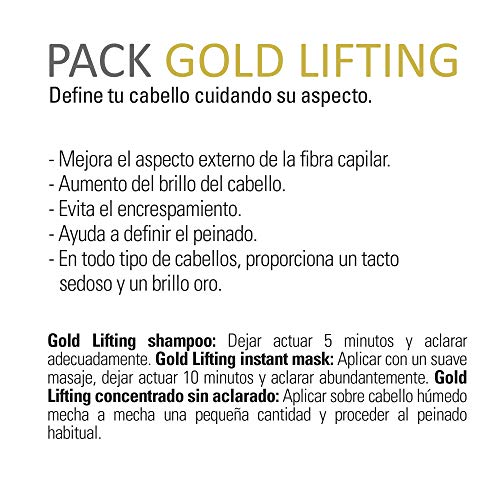 abril et nature - Pack Regalo para pelo Rizado GOLD LIFTING - Incluye Mascarilla Pelo, Sérum Pelo y Champú Pelo Rizado de Regalo - Tratamiento Profesional Rizos Perfectos y Anti Frizz