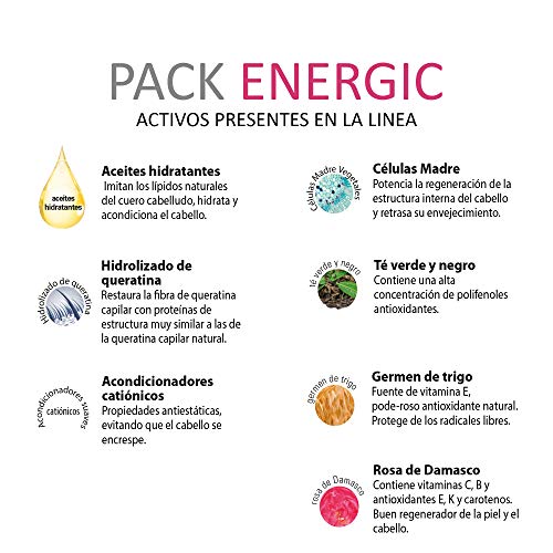 abril et nature - Pack Regalo tratamiento ENERGIC Cabello Encrespado Anti Frizz - Incluye Mascarilla Pelo, Aceite Pelo Finalizador Hidratante y Champú Antiencrespamiento