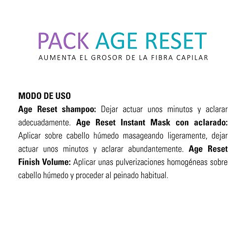 abril et nature - Pack Regalo Tratamiento Volumen AGE RESET - Incluye Mascarilla Pelo, Sérum Pelo y Champú Volumen Cabello Fino - Tratamiento Capilar Profesional Cabello Fino