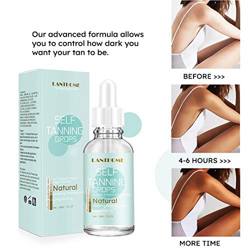 Aceite Autobronceador Líquido Orgánico Natural Aceite Bronceador Autobronceador Solarium Serum Bronceador Salón Bronceador para Hombres Mujer Cara Cuerpo Bloqueador Solar Maquillaje Bronceador