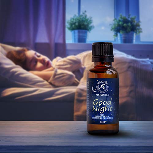 Aceite Esencial Buenas Noches 30ml - Mezcla Aceites de Lavanda & Salvia Mejor para Dulces Sueños - Aroma Difusor - Lámpara de Fragancia - Aromaterapia - Good Night Sleep Essential Oil