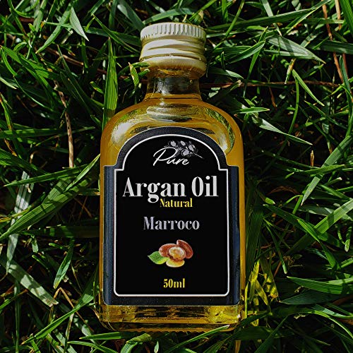 Aceite puro de Argan - 100% Natural Bio Orgánico Prensado en frío en Marruecos para la piel Pelo Barba Uñas Masaje Aceite de Marruecos 50 ml