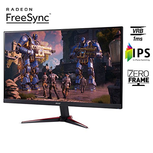 Acer Nitro VG240Y bmiix 23.8" Full HD (1920 x 1080) IPS Monitor con tecnología AMD Radeon FREESYNC - 1ms VRB | 75Hz Refresh | (2 x puertos HDMI y 1 x VGA), negro