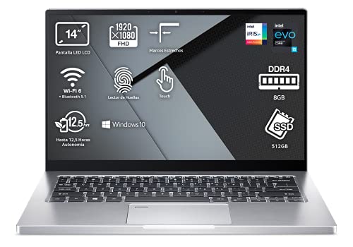 Acer Porsche Design Book RS AP714-51T - Ordenador Portátil Táctil 14" Full HD IPS, Laptop (Intel Core i5-1135G7, 8GB RAM, 512GB SSD, Gráficos Intel Iris Xᵉ, Windows 10 Home), PC Portátil Negro QWERTY