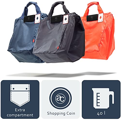 achilles Easy-Shopper, bolsa plegable para carrito de compras, bolsa de compras adecuada para todos los carritos de compras comunes, 54 cm x 35 cm x 39 cm