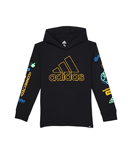 adidas Boy's Adi Online Hooded Tee (Big Kids) Black SM (8 Big Kids)