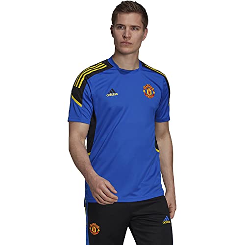 adidas Camiseta de entrenamiento Manchester United 2021/2022 para hombre, Azul Glory, X-Large