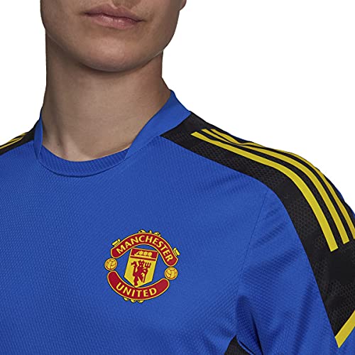 adidas Camiseta de entrenamiento Manchester United 2021/2022 para hombre, Azul Glory, X-Large