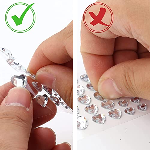 Adramata 150Pcs Pegatinas Diamantes Imitación para Mujer Gemas Ojos Cuerpo Rostro Cristal Falsas Nariz Anillo Engomadas Diamantes Imitación Autoadhesivos Bindi Dots Accesorio Festival Rave con Pinzas