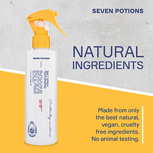 Aerosol de Textura de Sal de Seven Potions para Cabello Masculino - Natural, A Base de Agua, Acabado Mate, Retención Texturizada para Volumen - Natural, Vegano (200ml)