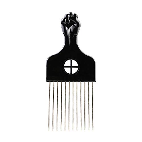 African Hair Selecciones Puño Escoja Metal de punta Afro peines de peluquería cepillo de modelado del sistema de herramienta para todo tipo de cabello