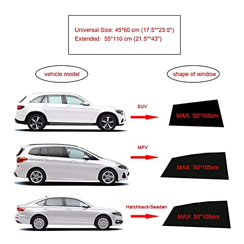 AGAKY Parasol de Coche, 2 Piezas Parasoles para Ventana Lateral de Coche contra Rayos UV, Parasol Coche Universal Protegen a su Bebé y Mascota de Quemaduras Solares