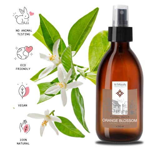 Agua Floral de Neroli Bio · Hidrolato de Flor de Azahar Ecologico · Aromaterapia, Tonico Facial, Spray Corporal, Ambientador Natural, Perfume Floral, Calmante - 250 ml