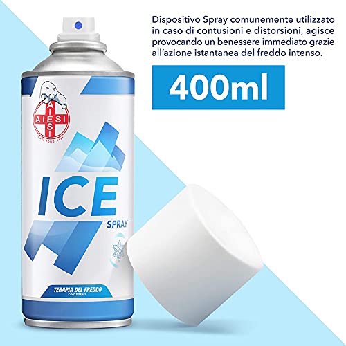 AIESI® Hielo Spray instantáneo con MENTOL lata de 400 ml ICE SPRAY, Made in Italy