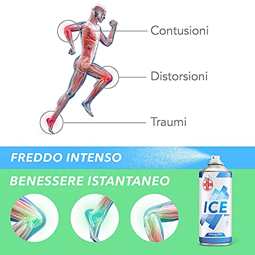 AIESI® Hielo Spray instantáneo con MENTOL lata de 400 ml ICE SPRAY, Made in Italy