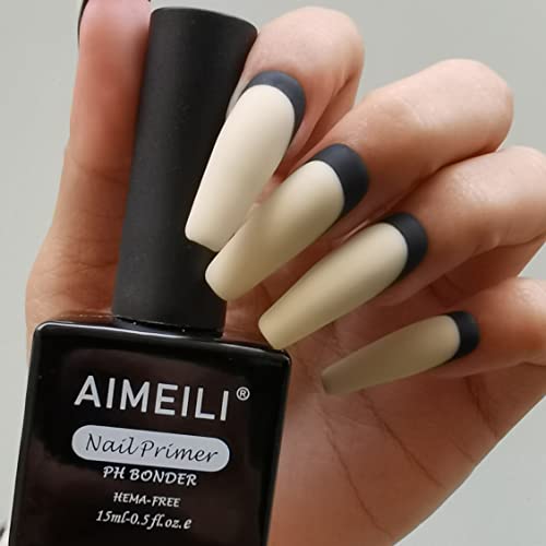 AIMEILI Primer Uñas y Deshidratador de Uñas, Preparación de Uñas Deshidratador Primer Para Polvos Acrílicos y Esmalte de Uñas en Gel Sin Necesidad de Lámpara UV/LED 2x15ml