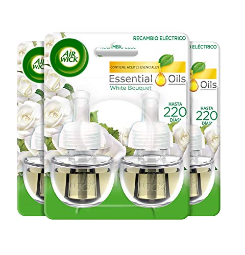 Air Wick Eléctrico - Recambios de ambientador eléctrico, esencia para casa con aroma a White Bouquet - pack de 6