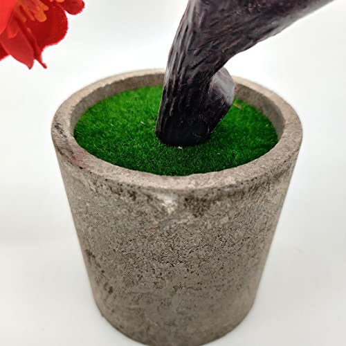 Aisamco Flor de Ciruelo Artificial con jarrón Flor Artificial Planta Falsa Decoración en Maceta Plantas Artificiales en Maceta para la decoración del hogar Pantalla de Escritorio