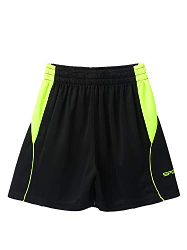 Aislor Conjunto Deportivo Verano para Niños Sport Ropa Deportiva Camiseta de Manga Corta y Pantalones Cortos Chándal Deporte Fútbol Baloncesto Running 2 Piezas Negro 11-12 años