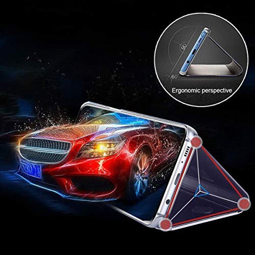 AIsoar Carcasa Compatible/Reemplazo para Xiaomi Mi 9 SE Funda Tapa Libro Flip Clear 360° Protectora Caso Modelo Fecha Espejo Translúcido Slim PC Duro Anti-Scratch Teléfono Cubierta (Dorado)