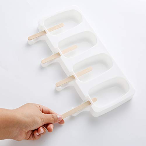 AIXMEET Moldes de Helado, 8 Pack Juego de Moldes para Polos, de Grado Alimenticio, sin BPA, para Niños, Adultos, Postre, Chocolate, Bricolaje(con 100 unids Palos de Madera)