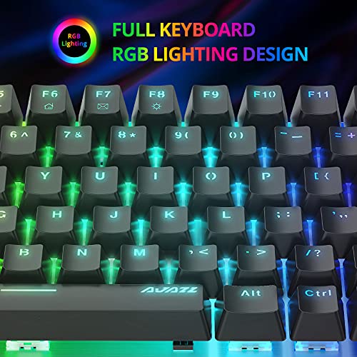 AJAZZ AK33 Teclado mecánico Gaming RGB roja Switch 82 Teclas 100% Anti-Ghosting 19 Modos de iluminación RGB para PC/Mac con Windows.