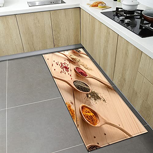 Alfombra de Cocina de Especias, Alfombrilla para Puerta del hogar, Dormitorio, Sala de Estar, Alfombra Larga, Pasillo, balcón, Alfombrilla Antideslizante n. ° 10, 40X60cm