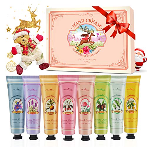 Alotlucky Set de regalo de crema de manos, crema de manos de tamaño de viaje con manteca de karité, aloe natural, vitamina E, hidratante para manos y pies secos, el mejor regalo para mujere