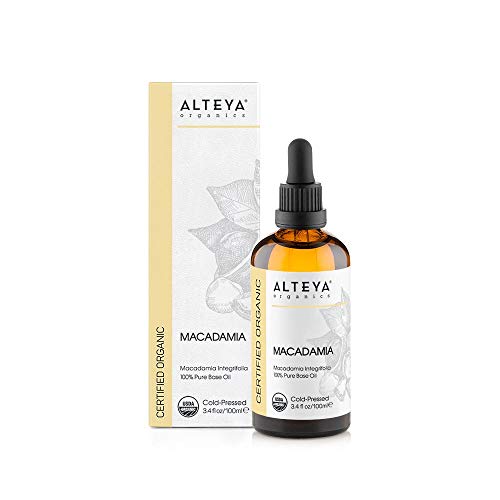 Alteya Organic Aceite de macadamia 100 ml - 100% certificado por USDA Aceite de portador de macadamia prensado en frío natural orgánico - Hidratante, nutritivo, grado terapéutico premium