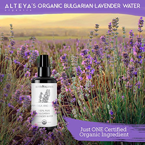 Alteya Tóner de agua de lavanda orgánico - Botella de vidrio - 200 ml, USDA orgánico, de la destilería de Alteya, grado de cuidado de la piel, especial destilado térmico