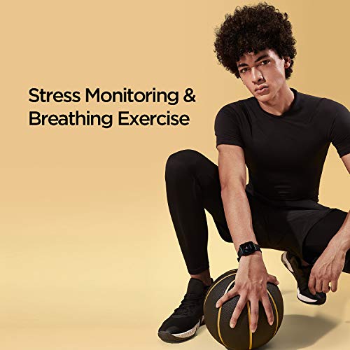 Amazfit Bip U Smartwatch Fitness Reloj Inteligente 60+ Modos Deportivos 1.43" Pantalla táctil a Color Grande 5 ATM Oxígeno en Sangre SpO2Frecuencia Cardíaca IOS y Android-Negro