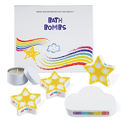 Amazon Brand - Umi Bomba de Baño con Juego de Velas Perfumadas, Limpia e Hidrata la Piel, muy Adecuada Para Baños de Burbujas y SPA, Juego de 5 Piezas, Idea de Regalo Perfecta