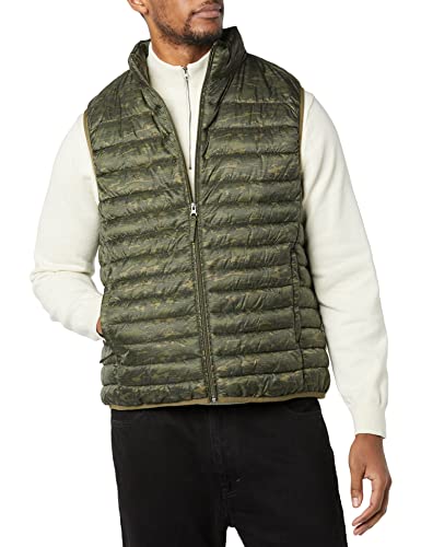 Amazon Essentials Lightweight Water-Resistant Packable Puffer Vest Chaleco de plumón, Verde, Tigre/Camuflaje, L