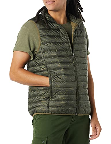 Amazon Essentials Lightweight Water-Resistant Packable Puffer Vest Chaleco de plumón, Verde, Tigre/Camuflaje, L