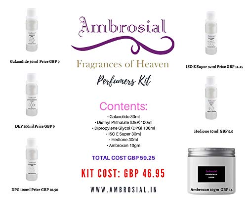 Ambrosial - Fragrances of Heaven Kit Perfumers - Galaxolide DEP DPG ISO E SUPER HEDIONE AMBROXAN