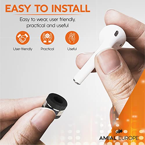 Amial Europe -- Correa Magnética Super Fuerte [Segunda Versión] Compatible con AirPods Auriculares Inalámbricos [Longitud Extra 70cm] Cuerda Silicona Anti-Perdida Protectora (Negro)