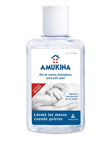 AMUKINA - Gel Hidroalcoholico - 6 x 80ml - Higiene de Manos en profundidad sin agua