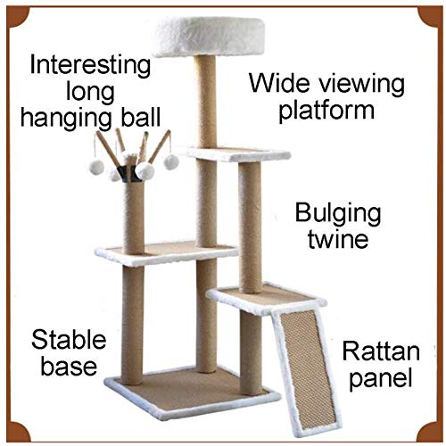 ANANAN Marco De Escalada para Gatos, Árbol para Gatos, Estante para Gatos con Nido, Una Villa, Torre Grande para Gatos, Columna para Trepar, Columpio para Gatos,B