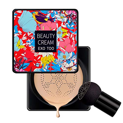 aniceday Mushroom Head Air Cushion CC Cream Natural Base Líquida Maquillaje Moisturizing Makeup Primer Concealer BB Cream para Rostro, Ligero Y Suave Más Natural