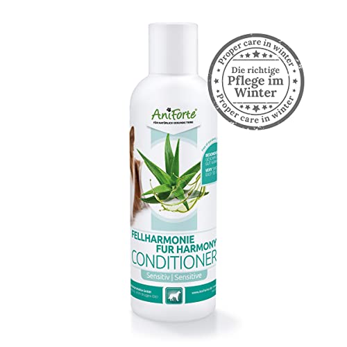 AniForte Acondicionador Fellharmonie Sensitiv para Perros 200ml - Natural para Perros, para Pelo Largo y Corto, Cuidado y protección con Aloe Vera, sin Esterilla, sin tintes y sin Perfume