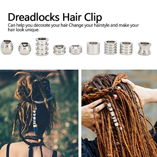 Anillos para el cabello con rastas, pinzas para el cabello de acero inoxidable, decoración de joyas, trenzas, accesorios para fiestas, festivales de cine, bodas, cuentas para trenzar el cabello