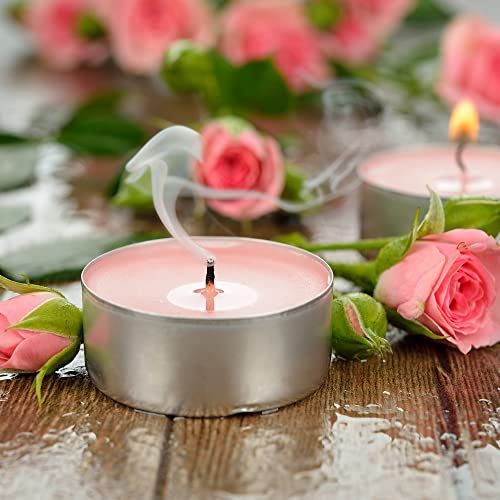 ANTEVIA - Lote de 15 velas aromáticas con aroma a rosa, más de 10 modos, color: rosa (Virtua Rose)