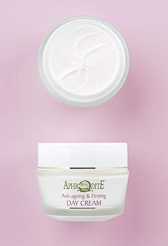 APHRODITE Crema de día para el cuidado facial antiedad y reafirmante - Rostro hidratante con aceite de oliva y aceite de argán contra los signos del envejecimiento - Crema facial antiarrugas (50 ml)