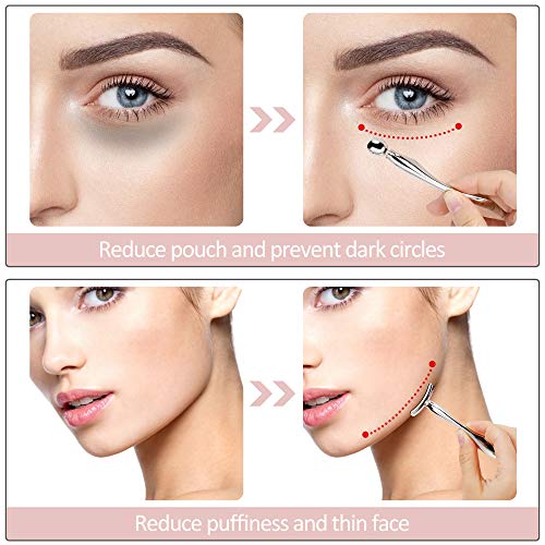 Aplicador de Crema de Ojos Palo de Masaje de Ojos Metal Espátulas de Máscara para Cuidado de la Piel Facial 4 Piezas